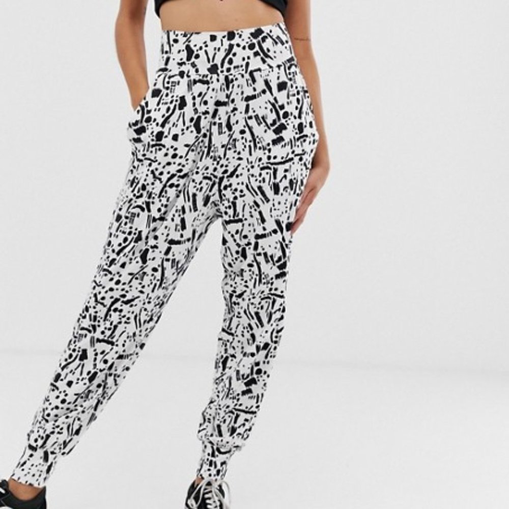 Asos Womens Size 4 Squiggle Print Harem Trouser